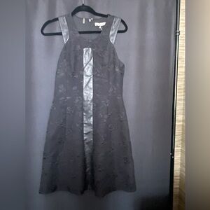 Rebecca Taylor Black Dress with Leather Embellishments, 8